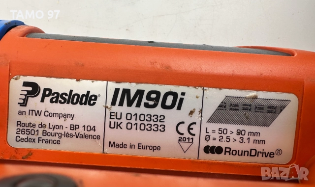 PASLODE IM90i- Акумулаторен такер за дърво 50-90мм, снимка 8 - Други инструменти - 52861472