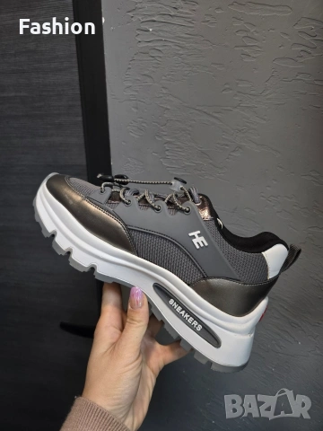 Нови жестоки дамски сникърси / маратонки в бежов и сив цвят на намаление., снимка 9 - Маратонки - 53871112