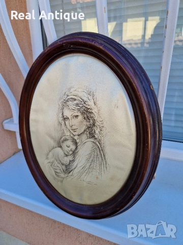 Чудесна италианска авторска картина върху коприна- Джузепе Тарантино , снимка 5 - Картини - 51470945