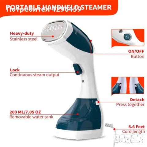 Уред за гладене с пара Decakila KEEN003W, 1500W, снимка 6 - Ютии - 48591823