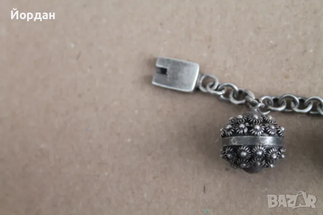 Уникална дамска сребърна гривна , снимка 11 - Гривни - 49798273