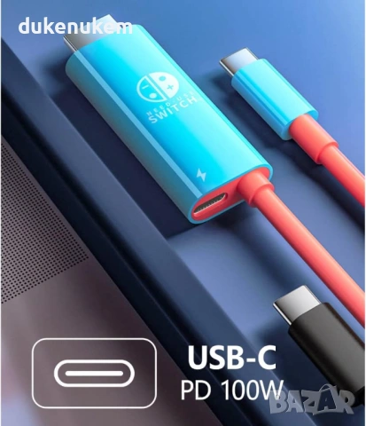 USB-C към HDMI адаптер за Nintendo Switch / OLED – 4K, 100W PD, снимка 3 - Кабели и адаптери - 53257115