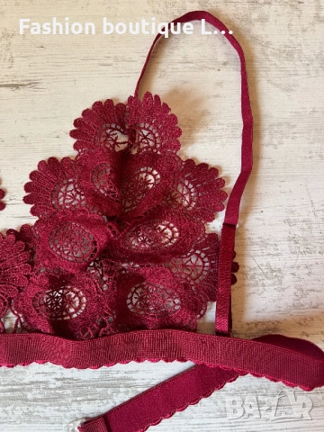 Ново бордо дантелено бюстие с регулиращи се презрамки S , M , L , XL налични размери 🩷🩷🩷🩷🩷, снимка 4 - Бельо - 52118516