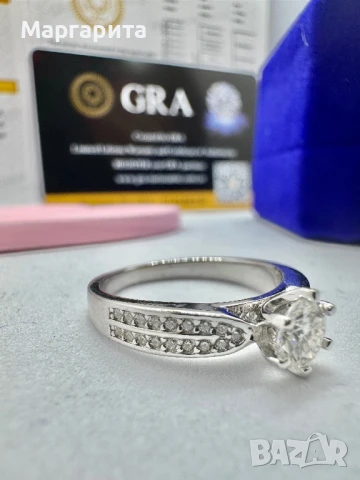 Сребърна пръстен с мойсанит 0.5 карата, снимка 9 - Пръстени - 51272705