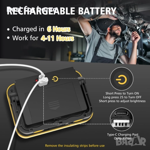 LED работна светлина, акумулаторни прожектори, снимка 9 - Други - 52612601