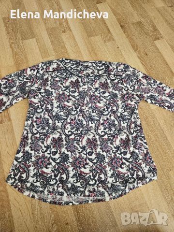5лв и подарък Мека памучна блуза с флорален мотив размер L XL