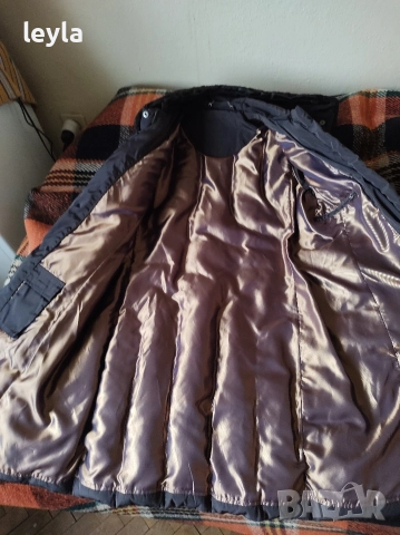 дълго шушляково палто,кафяво,ново, размер,,S илиM с кожена яка, снимка 2 - Якета - 52984908