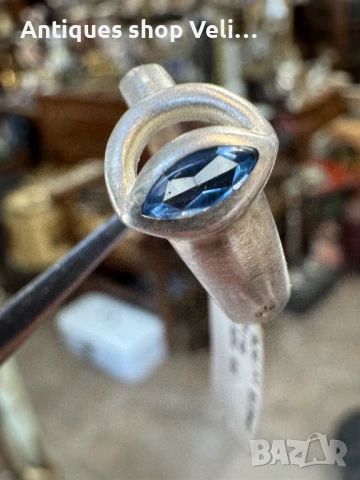 Дизайнерски сребърен пръстен с топаз №7165 , снимка 2 - Пръстени - 50951713