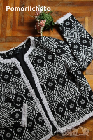 Леко есенно/пролетно яке/сако в бяло и черно Primark, снимка 2 - Сака - 54127711