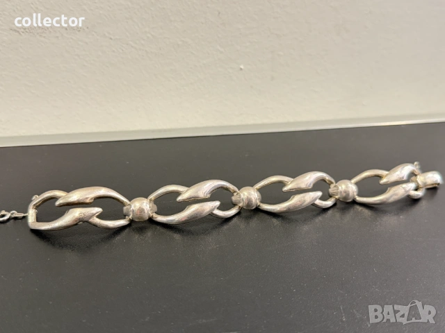 Дизайнерска сребърна гривна. №8106, снимка 2 - Гривни - 54200587