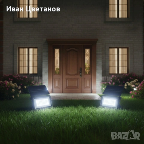 Соларна лампа COBA CB-LD180 (126 LED) — мощен външен прожектор със сензор за здрач, IP67