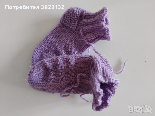 плетени бебешки чорапки, снимка 5 - Бебешки чорапи - 51540269