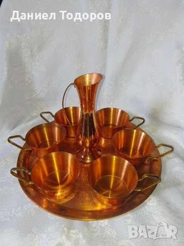 Стар Кован Меден Сервиз за - Кафе , Вино, Ракия - 8 части, снимка 3 - Сервизи - 52191164