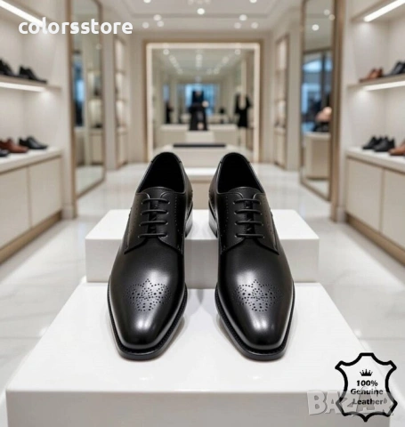 Мъжки обувки - черна ЕСТЕСТВЕНА кожа - 154 