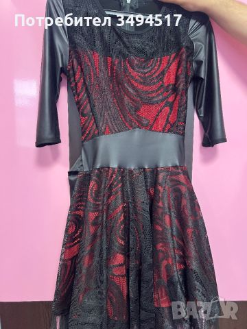 Черно с червено рокля, снимка 3 - Рокли - 45150420