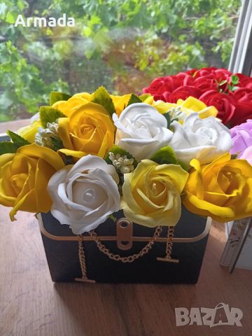 Букети с рози от пластичен сапун , снимка 5 - Декорация за дома - 45457464