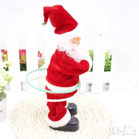 Музикален Дядо Коледа, въртящ обръчи, 30см, снимка 5 - Декорация за дома - 45827367