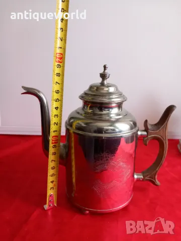 Стара Посребрена Кана , Чайник с Монограм, снимка 8 - Антикварни и старинни предмети - 49855940