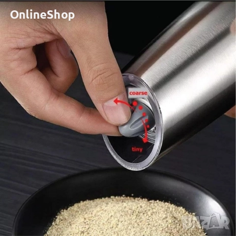 Мелничка за сол и черен пипер, неръждаема стомана, снимка 15 - Други - 52347917