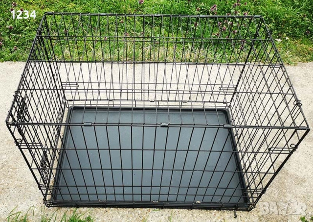 транспортна клетка метална сгъваема 92x58x63см за куче, стационар