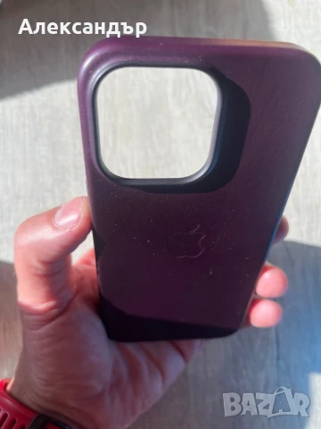 *Оригинал* Magsafe Кожен калъф Алкантара iphone 13 pro цвят Deep Purple, снимка 4 - Калъфи, кейсове - 51356464