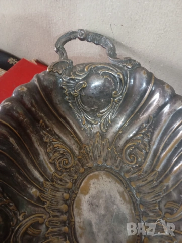 Антична италианска посребрена купа, снимка 5 - Други ценни предмети - 54274899