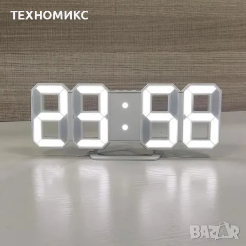 3D цифров часовник , студено бяло LED осветление, снимка 2 - Други - 48270395