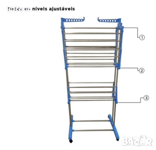 Сгъваем сушилник за дрехи на колелца – практична стойка за сушене на пране, снимка 10 - Сушилници - 52503151