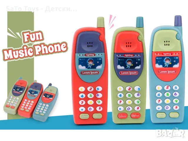 Многофункционален детски телефон със звуци – Интерактивна играчка със светлини и мелодии, снимка 4 - Музикални играчки - 50019874