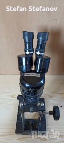 Микроскоп  Olympus SZ-III с DIY фокусер и статив, снимка 1 - Друга електроника - 44922225