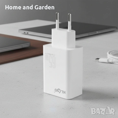 Адаптер - Зарядно устройство KL GO PD71 65W, бързо зареждане, 5 порта, снимка 4 - Други - 54028143