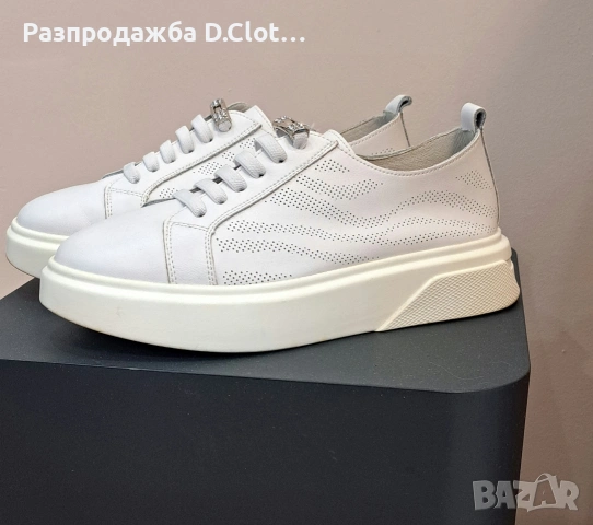 бели кецове естествена кожа 39 ,Блестящи обувки, снимка 5 - Кецове - 41146257