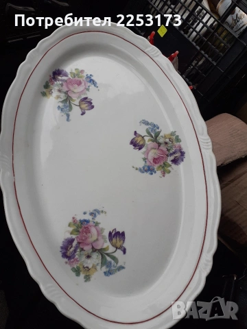 Порцеланов чайник с капак и порцеланово плато, снимка 6 - Прибори за хранене, готвене и сервиране - 47691569