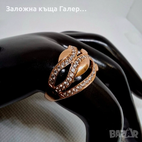 Златен пръстен с фианити, 5,28г – елегантност и блясък, снимка 6 - Пръстени - 54216442