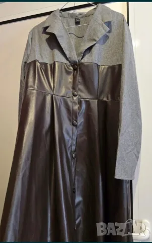 Дълга рокля кожа и текстил, снимка 4 - Рокли - 49618356