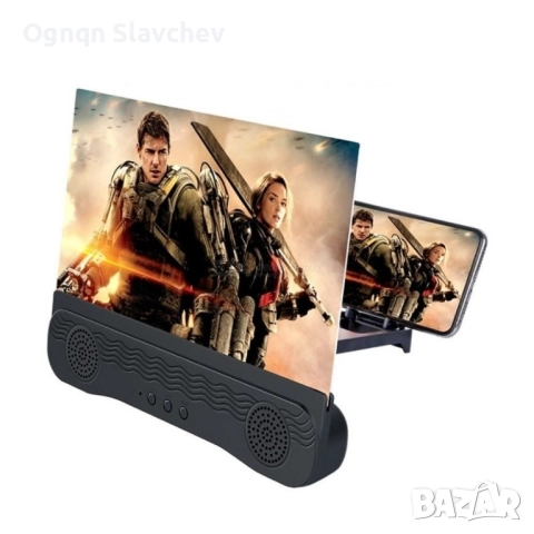 Увеличителен 12-инчов екран с двоен Bluetooth високоговорител, снимка 4 - Bluetooth тонколони - 52342810