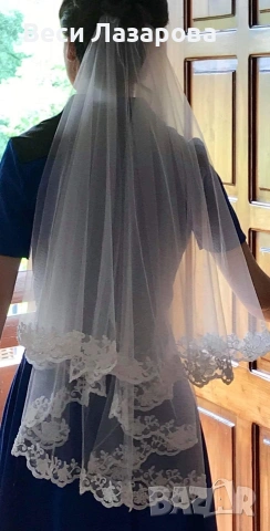 продавам булчинска рокля с обръч и воал , снимка 5 - Сватбени рокли - 53658480