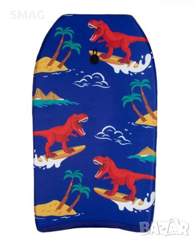 Детска Сърф дъска за плуване син динозавър 84x46cm, снимка 1 - Водни спортове - 46254522