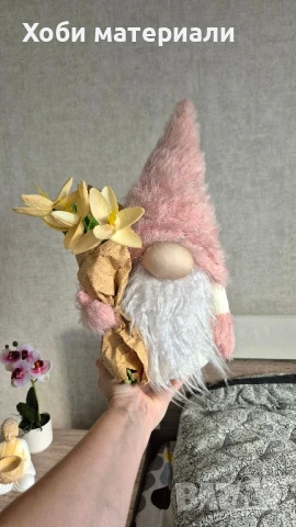 гномче в розово , снимка 3 - Декорация за дома - 51154794