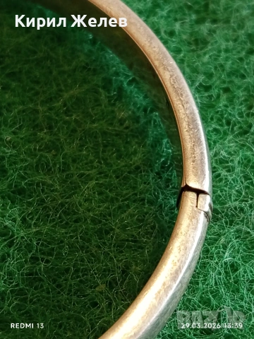 Сребърна класически модел гривна тип бангъл стил и елегантност 51800, снимка 2 - Гривни - 54014076