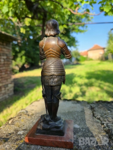 Бронзова Фигура на O.Ruffony Jeanne d'Arc 1900-1920г, снимка 7 - Статуетки - 52021649