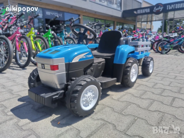 NEBRASKA акумулаторен трактор с ремарке DALLAS син