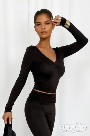 Дамски комплект от две части Lizzy, блуза и разкроени панталони, 5цвята , снимка 7 - Комплекти - 52997448