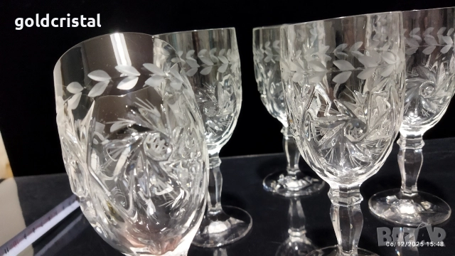 кристални чаши за вино , снимка 8 - Антикварни и старинни предмети - 28429063