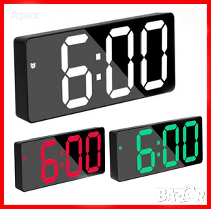 Светещ LED часовник на Ток. Дигитален Будилник. Електрически Настолни Светещи Часовници. Будилници, снимка 5 - Други - 54080051
