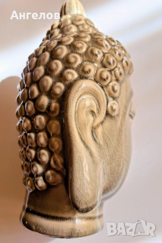 Буда от масивен порцелан с кракле ефект, снимка 3 - Антикварни и старинни предмети - 52790582