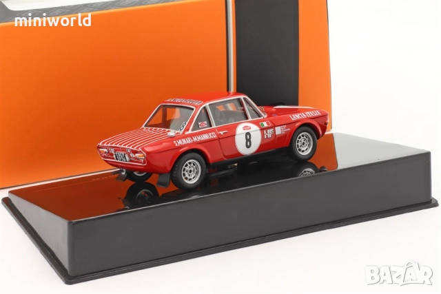 LANCIA FULVIA 1600 COUPE HF n.8 S.Munari Rallye San Remo 1972 - мащаб 1:43 на IXO нов в дисплей-кейс, снимка 5 - Колекции - 52244556