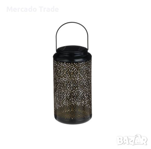 Декоративен соларен фенер Mercado Trade, Висящ цилиндър, Черен, снимка 2 - Декорация за дома - 45455799