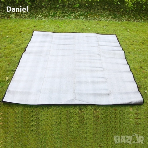 Постелка за къмпинг с двойно алуминиево покритие 150 см x 200 см, снимка 3 - Палатки - 52923603