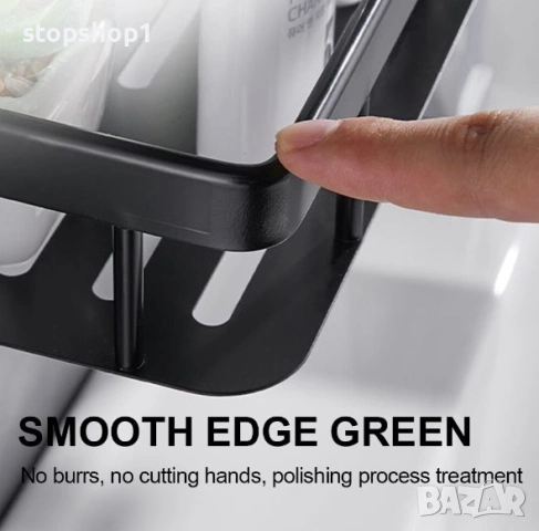 Рафт за баня алуминиев стенен монтаж размери 30х13х5см, снимка 4 - Етажерки - 53998316